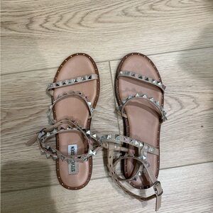 Steve Madden Beige Studded Sandals